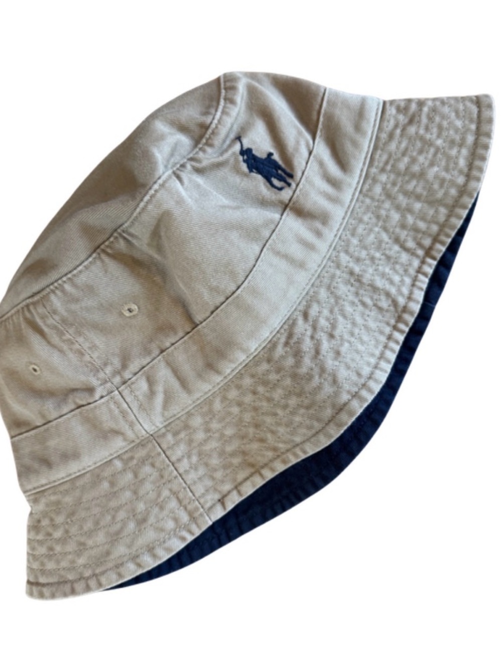 Polo 🏇 Ralph Lauren bucket hat in khaki and navy. S/M - Picture 2 of 4